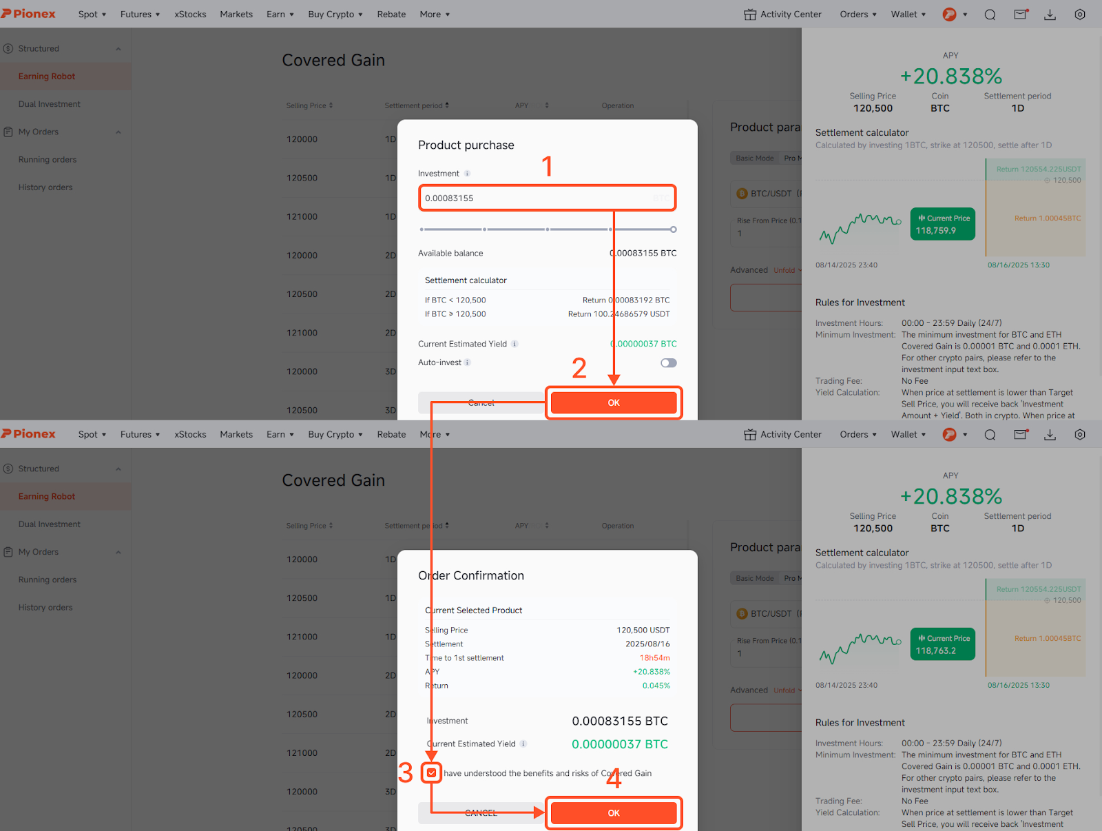 Covered Gain – Pionex Help Center