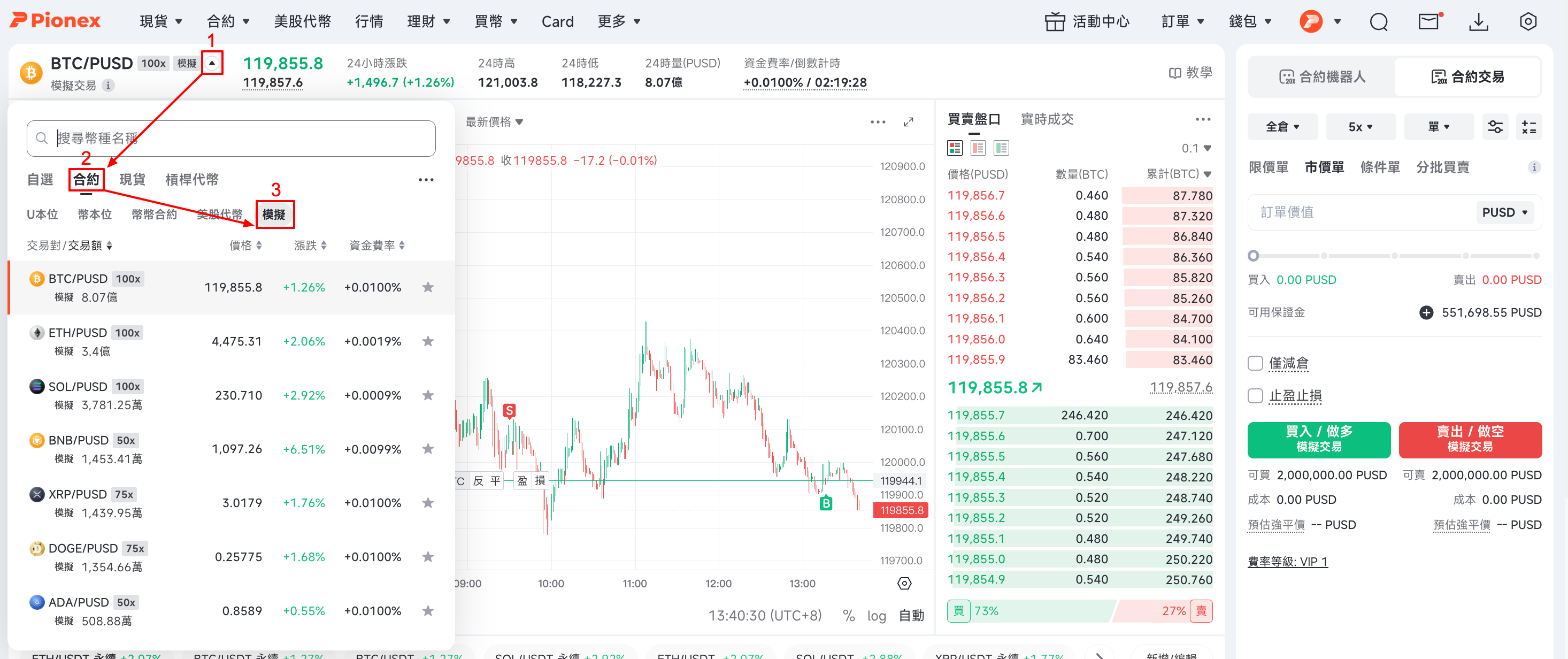 合約模擬交易– Pionex 幫助中心